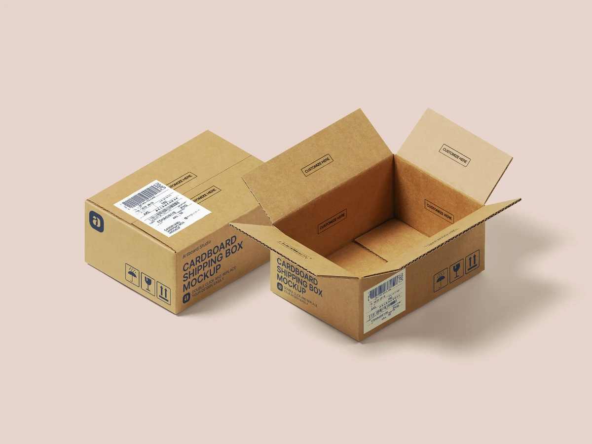 Cardboard Shipping Box Mockup — Mockup Zone